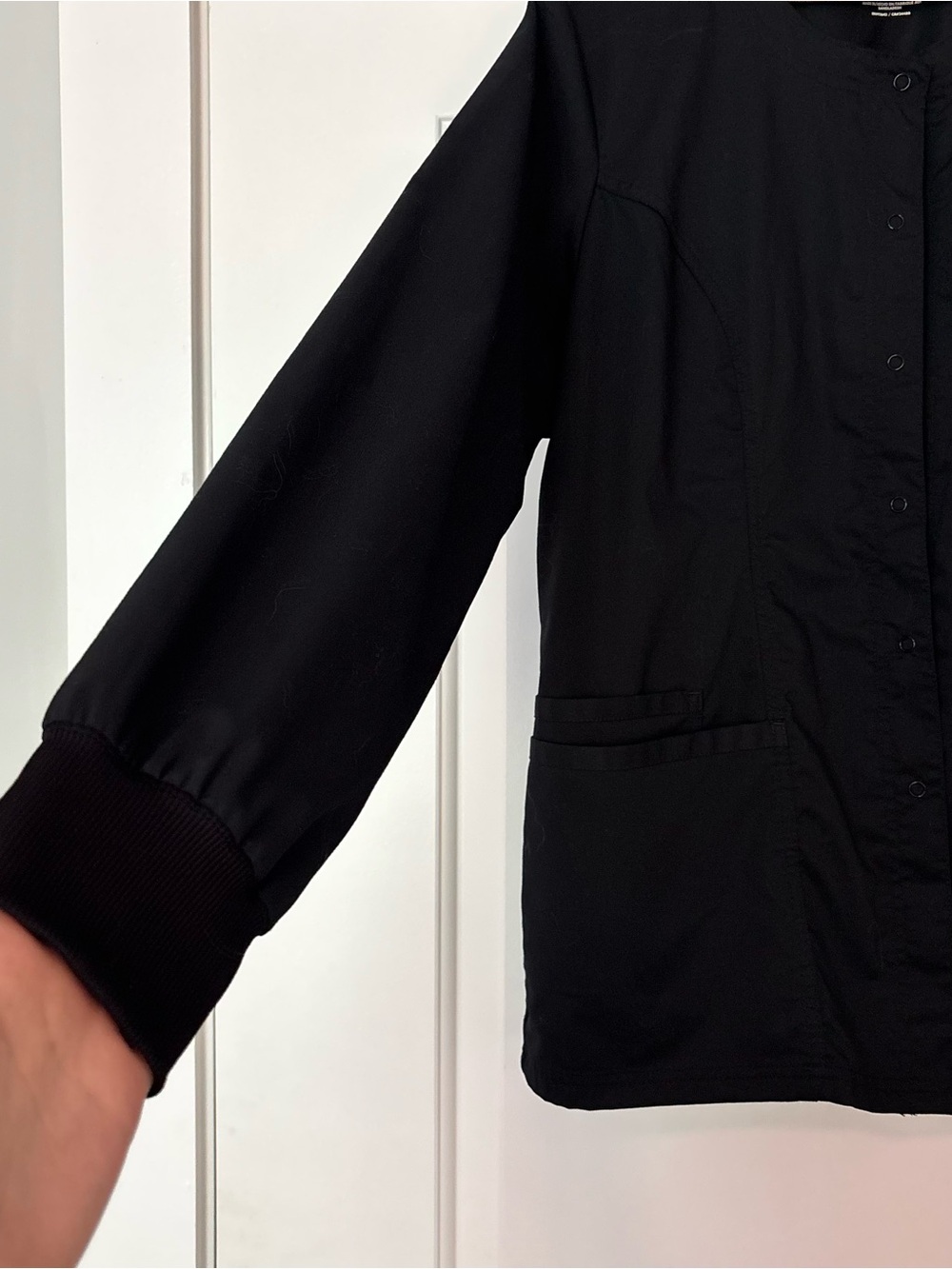 Cherokee Workwear Scrubs Snap Front Warm Up Jacket WW340 BLK Black Healthcare - Picture 5 of 6